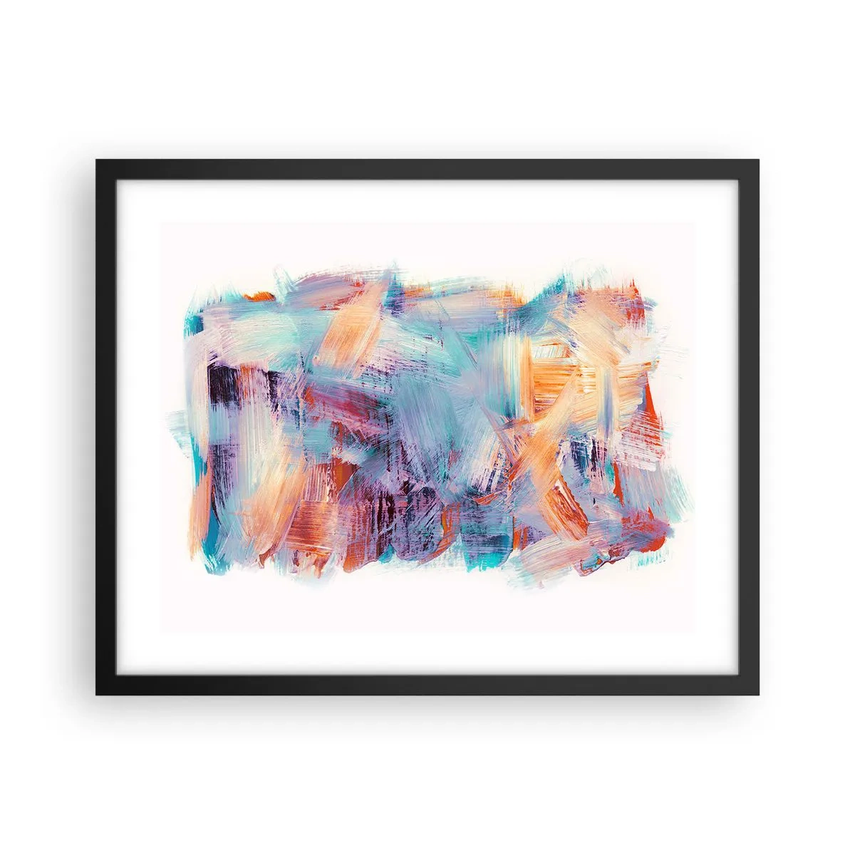 Affisch i svart ram - Färgglad röra - 50x40 cm