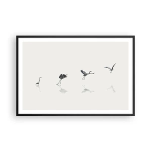 Affisch i svart ram - Fyra enkla steg - 91x61 cm
