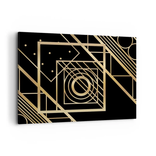 Canvastavla - Bild på duk - Gyllene geometri - 100x70 cm