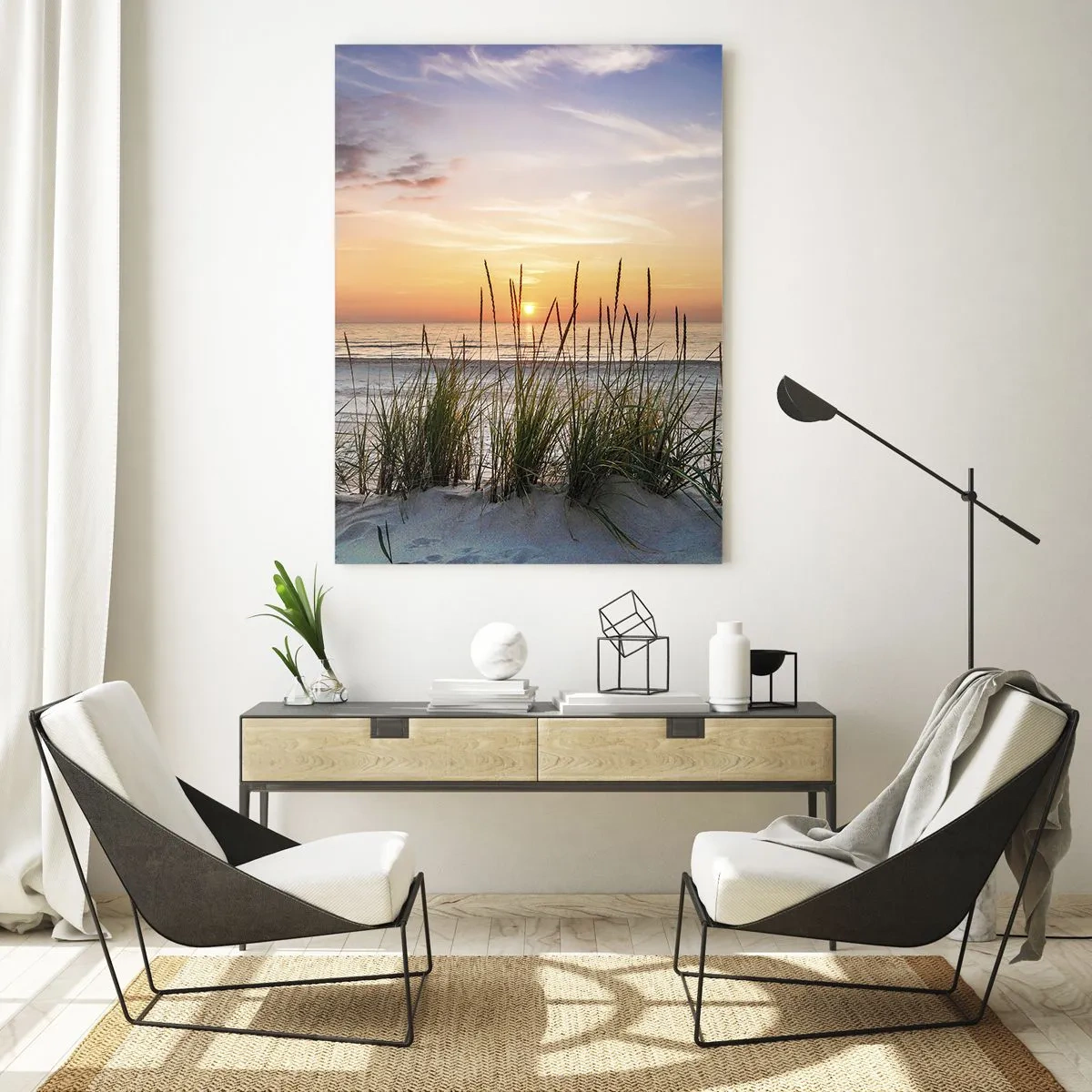 Glastavla - Bild på glas - Titta, tänk, känn - 50x70 cm