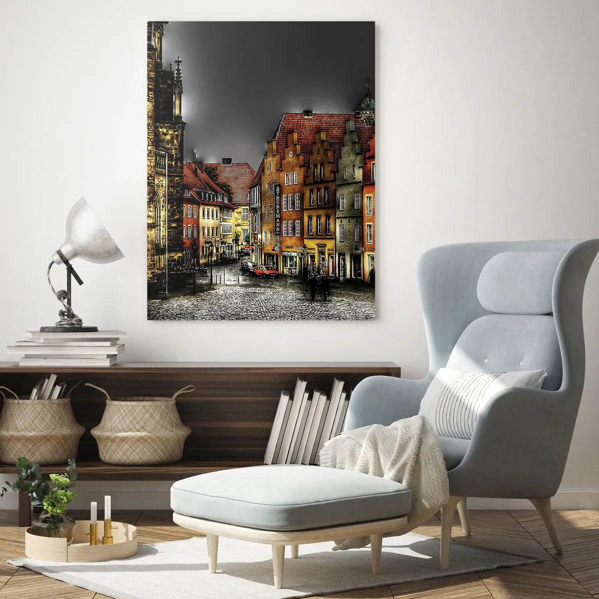 Glastavla - Bild på glas - Det saknas bar förtrollad droska - 50x70 cm
