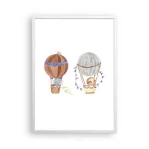 Affisch i vit ram - Vänner på en resa - 50x70 cm