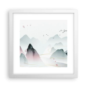 Affisch i vit ram - Över topparna - 30x30 cm