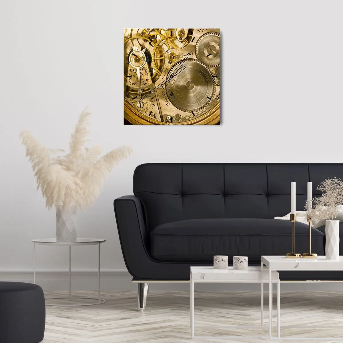 Väggklocka - Klocka på glas - Gå med tidens anda - 30x30 cm