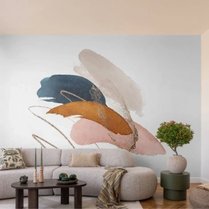 Fototapet Premium Sand - Bevingad komposition - Abstraktion, Bit, Design - 100x70 cm