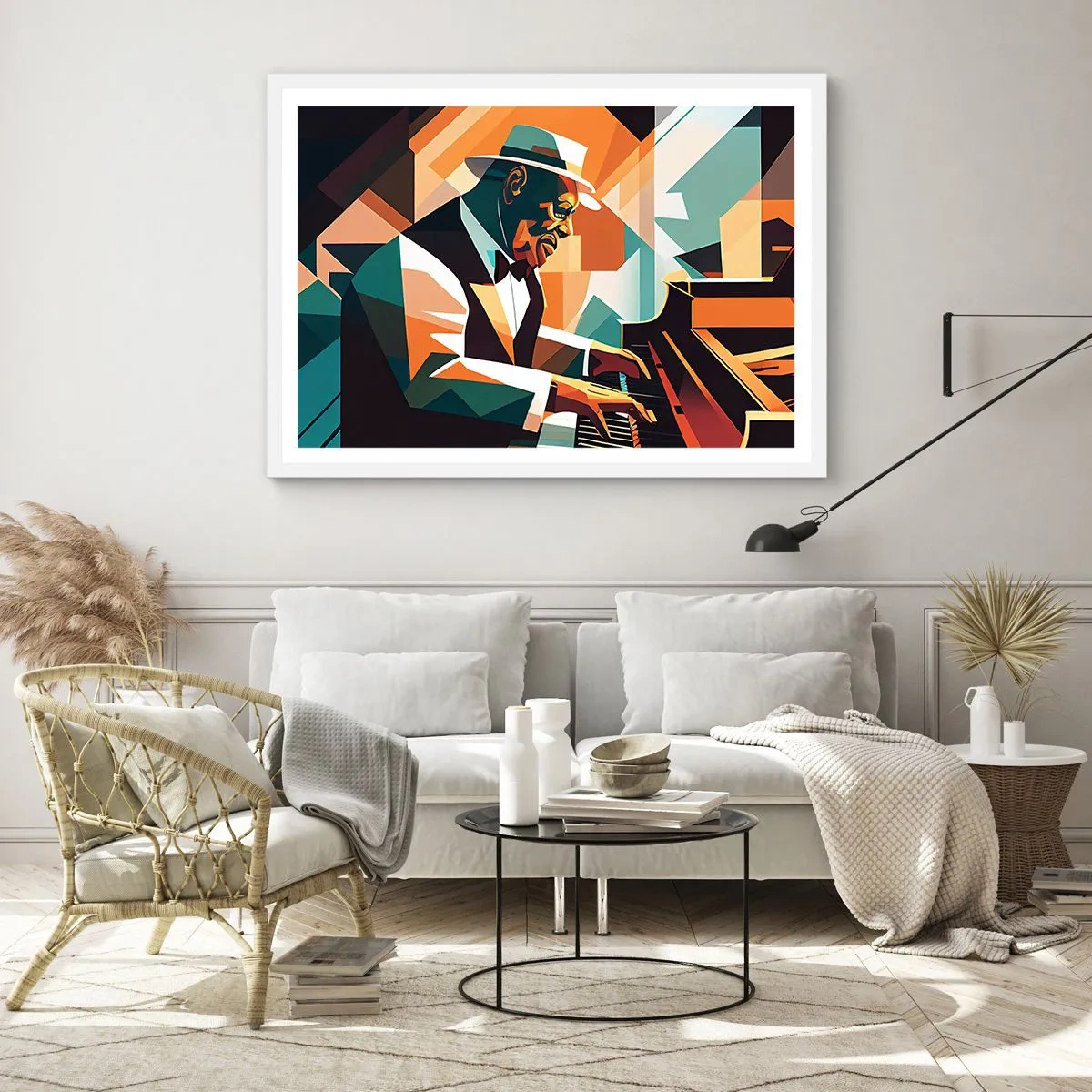 Affisch i vit ram - Allt som är jazz - 100x70 cm