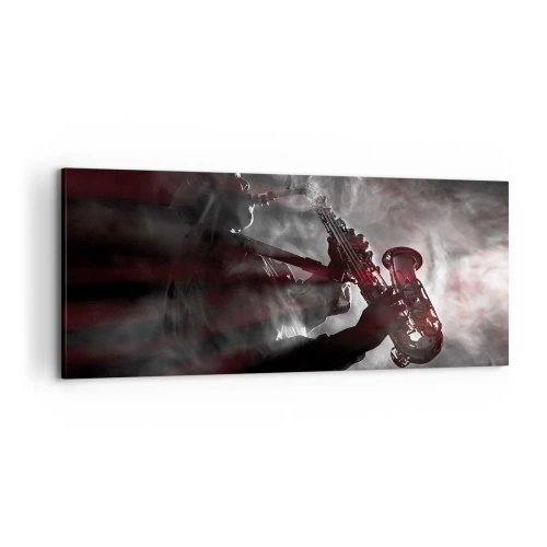 Canvastavla - Bild på duk - I jazzens ångor - 120x50 cm