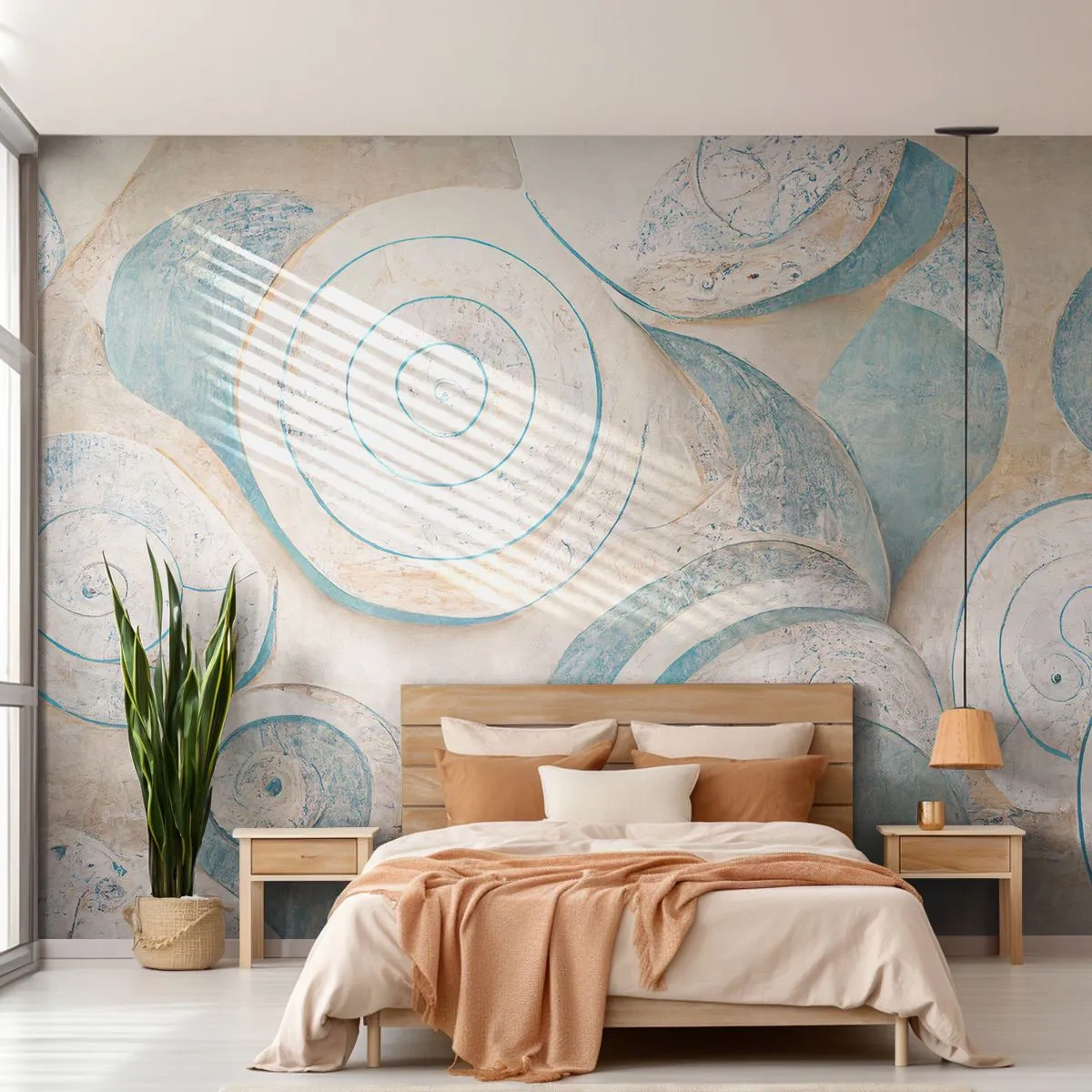 Fototapet Standard Eco - Vad döljer musslan? - Minimalism, Skal, Ljus - 400x280 cm