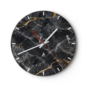 Väggklocka - Klocka på glas - Stenens interna liv - 40x40 cm