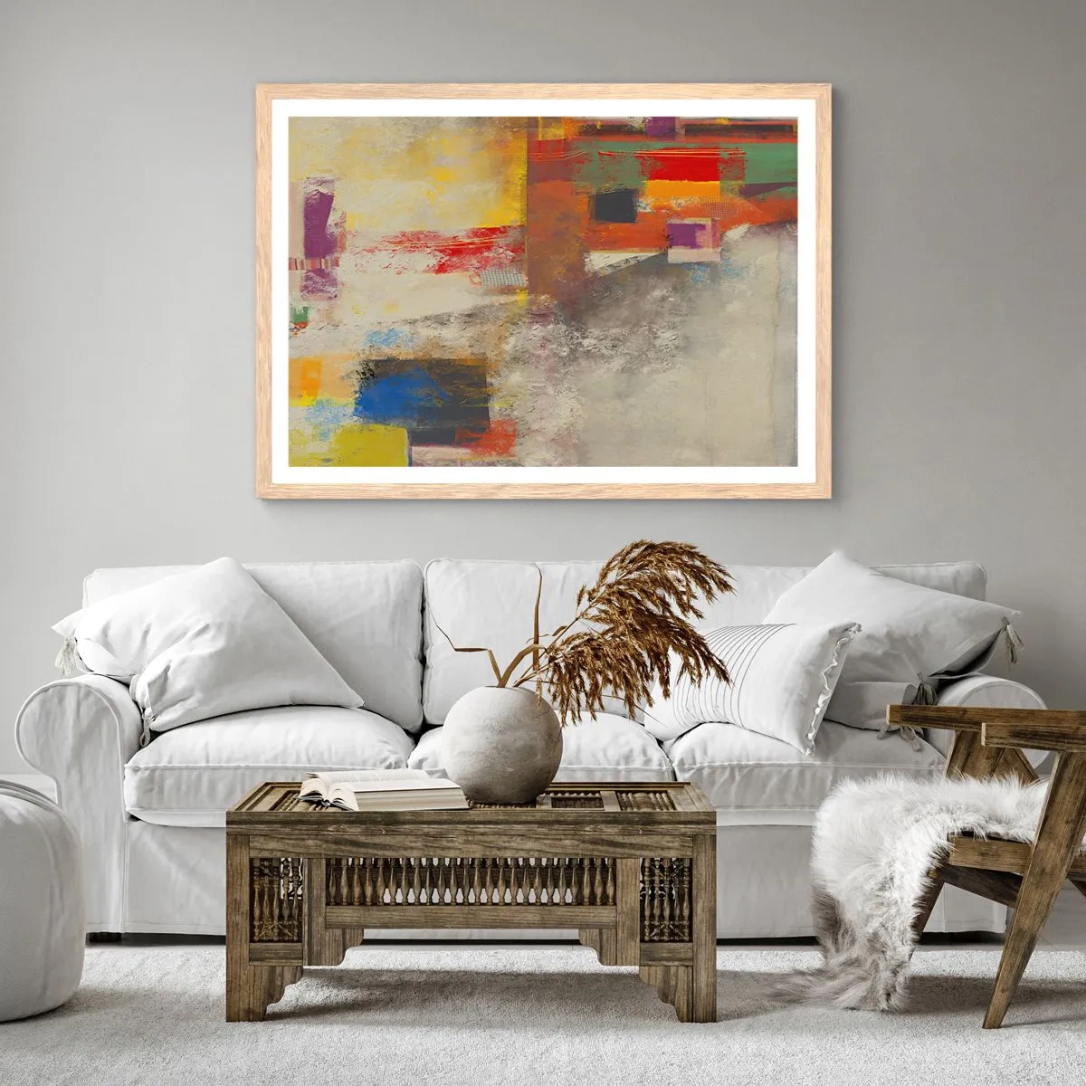 Affisch i ram av ljusek - Färgernas geometri - 70x50 cm