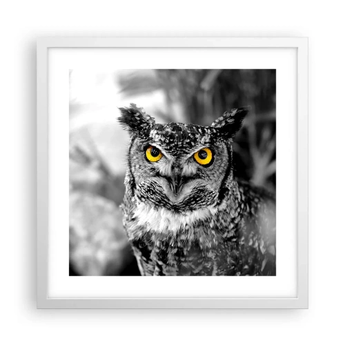 Affisch i vit ram - Inget kommer undan - 40x40 cm