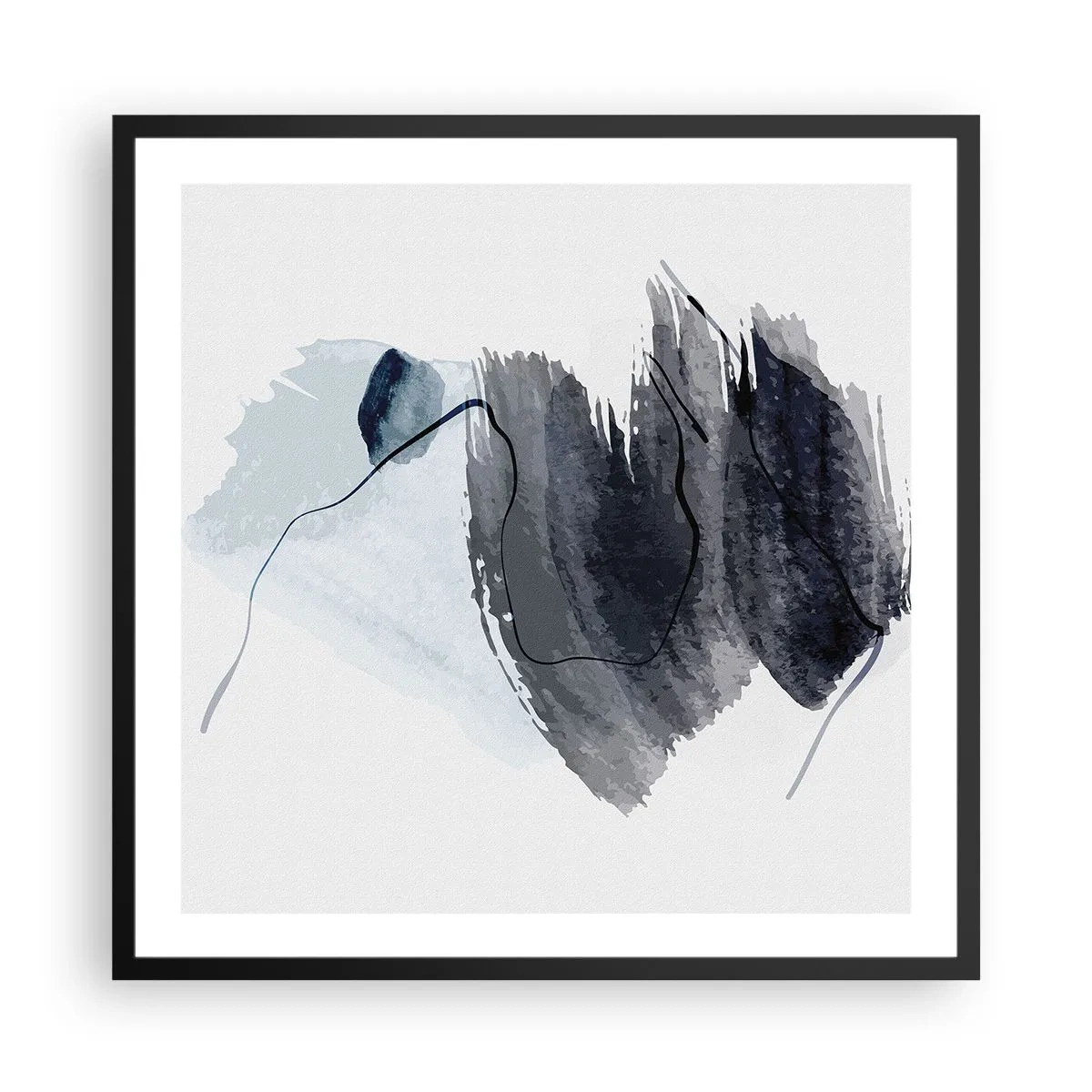 Affisch i svart ram - Intensitet och rörelse - 60x60 cm