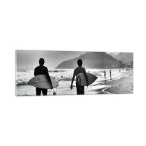 Glastavla - Bild på glas - Samba för en våg - 90x30 cm