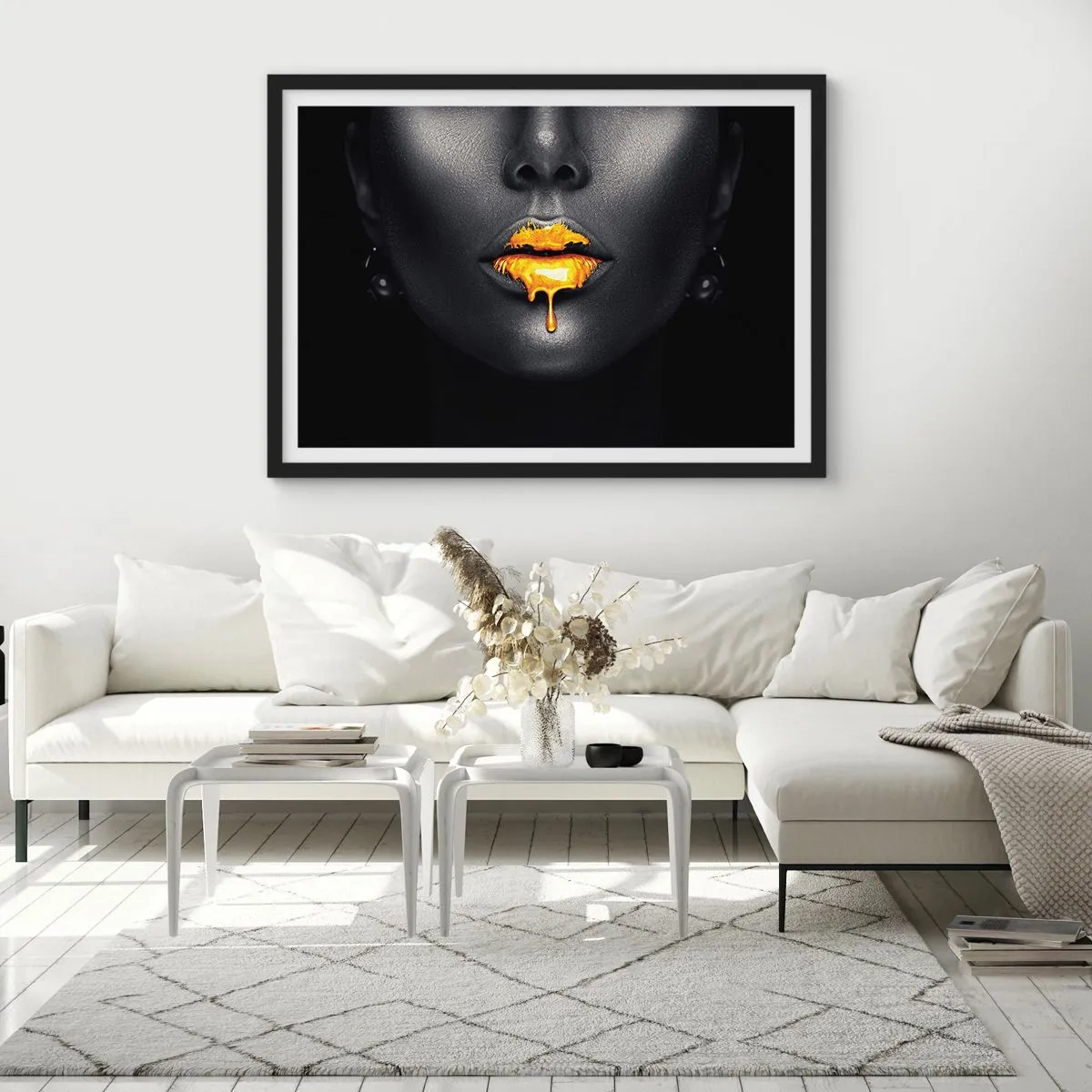 Affisch i svart ram - Guldmun - 50x40 cm