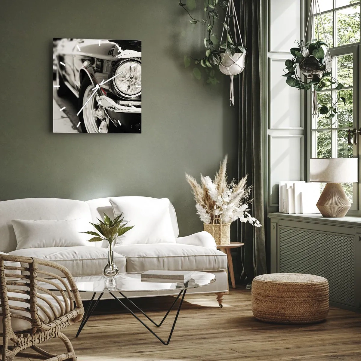 Väggklocka - Klocka på glas - Oändlig glans - 40x40 cm