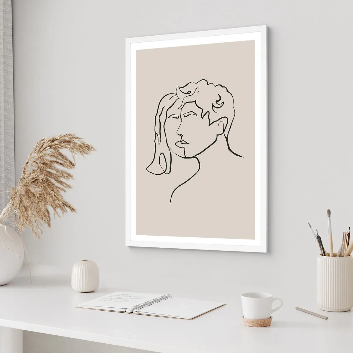 Affisch i vit ram - Och enighet har blivit - 50x70 cm