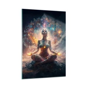 Glastavla - Bild på glas - Flöde av god energi - 50x70 cm