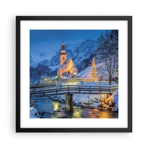 Affisch i svart ram - Julens anda - 40x40 cm