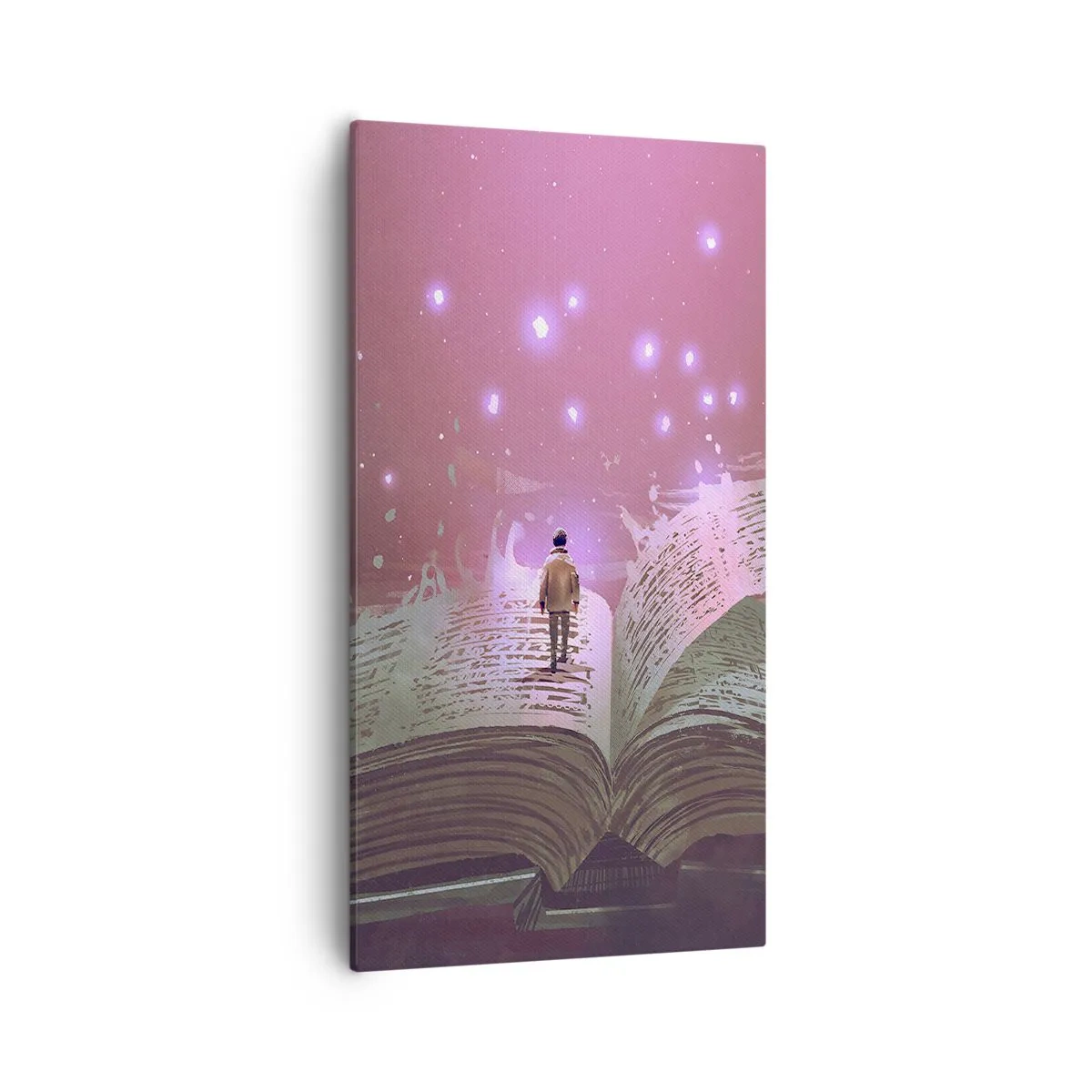 Canvastavla - Bild på duk - Inbjudan till en annan värld - läs! - 55x100 cm