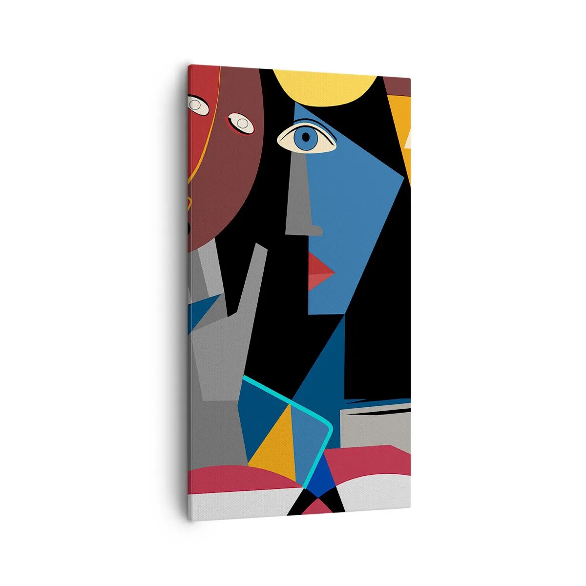 Canvastavla - Bild på duk - Kubistiskt samtal - 55x100 cm