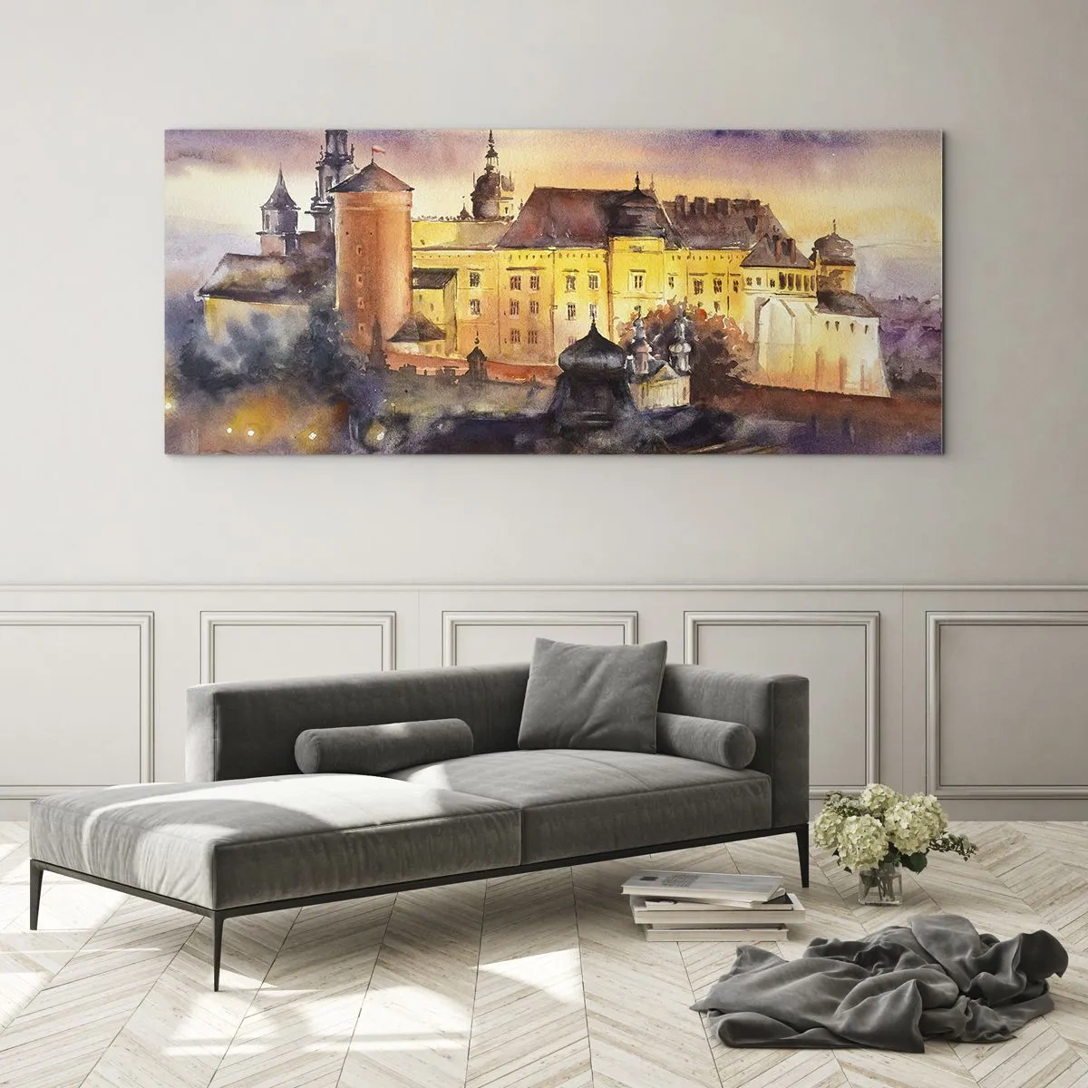 Glastavla - Bild på glas - En historia och en berättelse - 100x40 cm