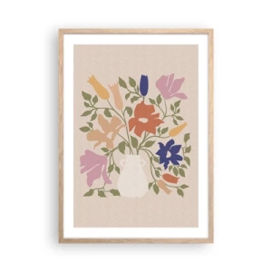 Affisch i ram av ljusek - En delikat bukett - 50x70 cm