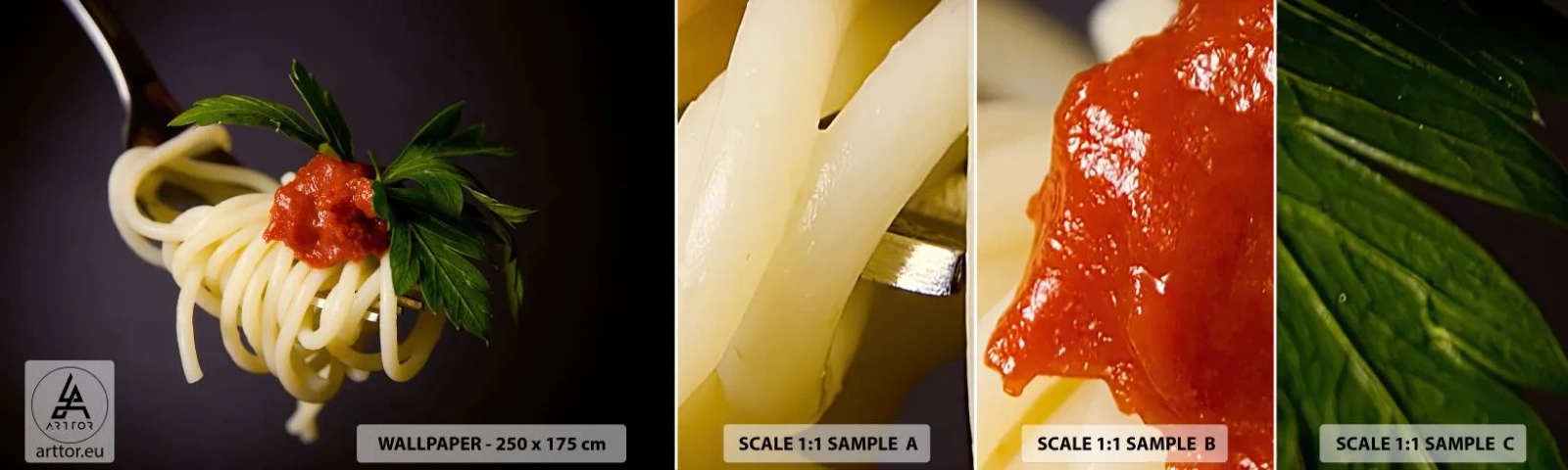 Fototapet Prov Standard Eco - Gobit - Gastronomi, Spaghetti, Italien - 100x30 cm