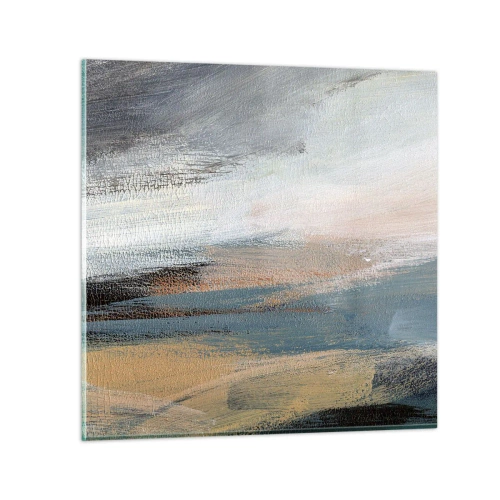 Glastavla - Bild på glas - Abstraktion: nordligt landskap - 60x60 cm