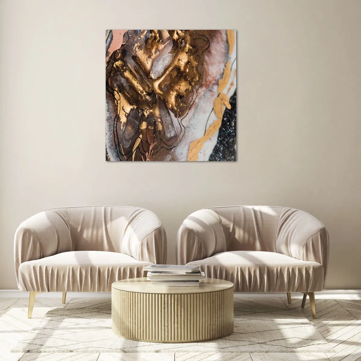 Glastavla - Bild på glas - Jordens element - 40x40 cm