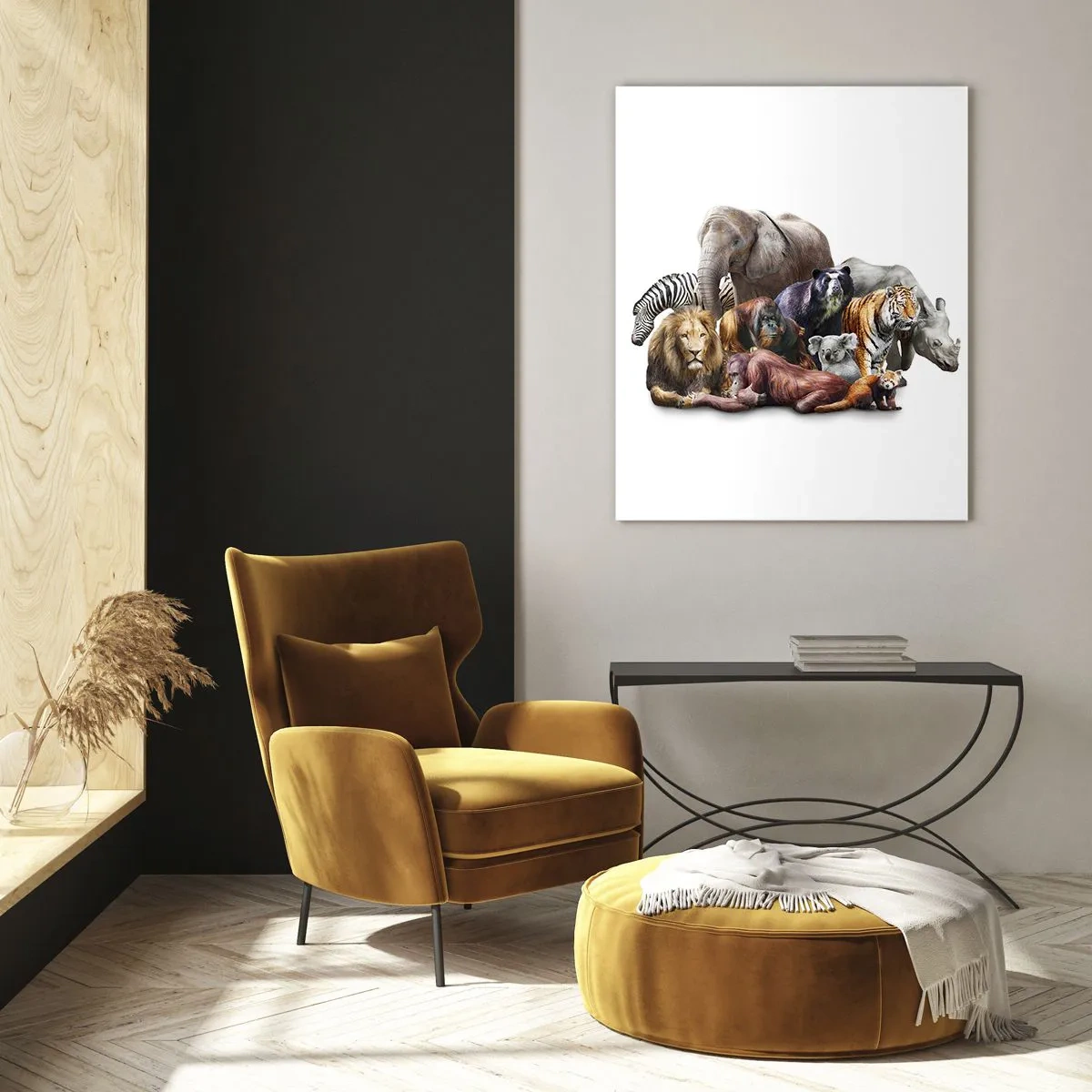 Glastavla - Bild på glas - Afrikans familjefoto - 80x120 cm