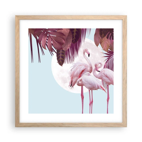 Affisch i ram av ljusek - De tre fågelgracena - 40x40 cm