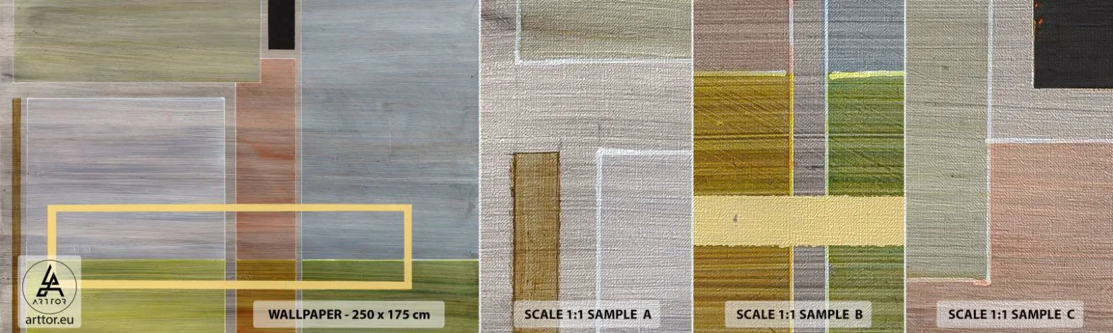 Provbit av fototapet Premium Canvas - Rakt och lugnt - Abstraktion, Modern konst, Rektanglar - 100x30 cm