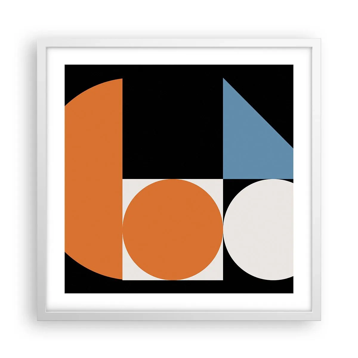 Affisch i vit ram - Geometriska figurer - 50x50 cm
