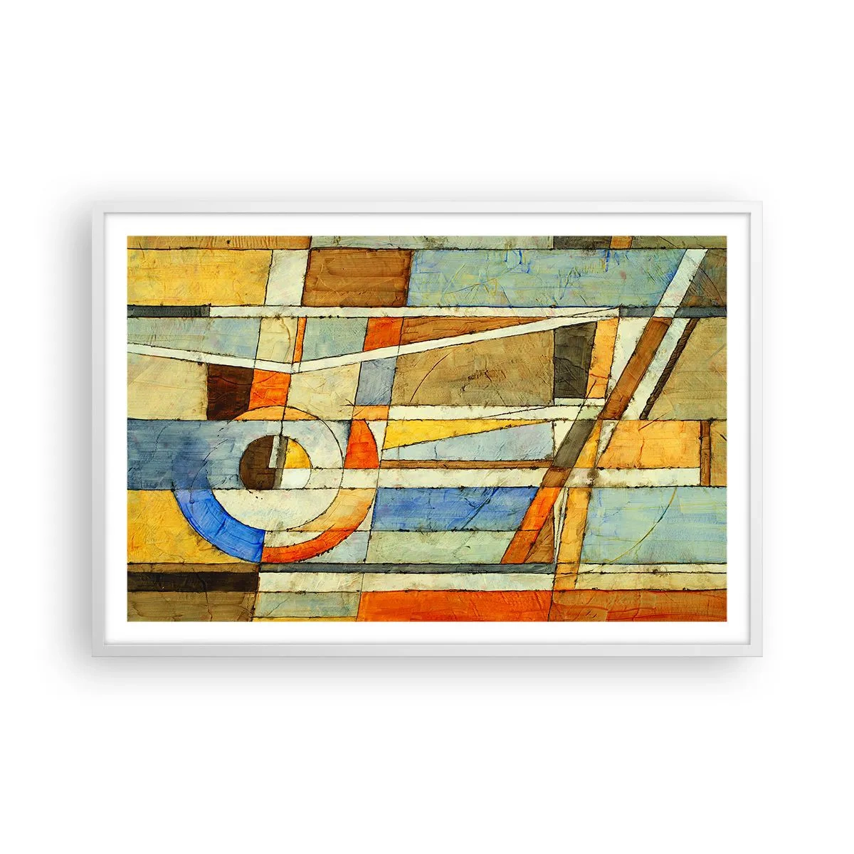 Affisch i vit ram - Kubismen på bygget - 91x61 cm