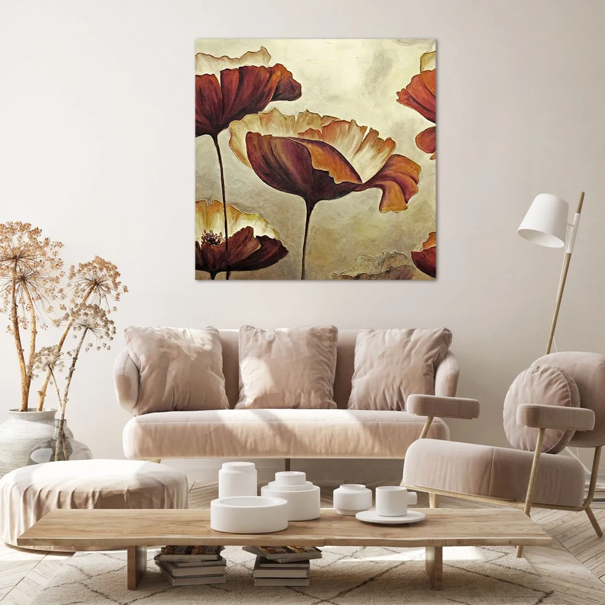 Canvastavla - Bild på duk - Ängsblommor - 30x30 cm