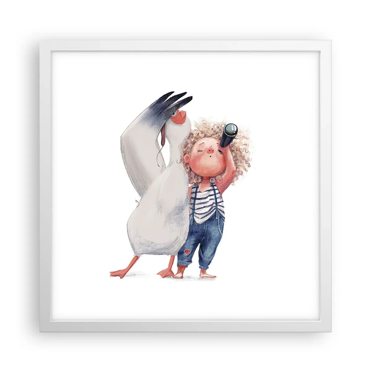 Affisch i vit ram - Stora resans plan - 40x40 cm