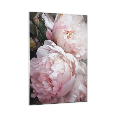 Glastavla - Bild på glas - Fast i blomning - 50x70 cm