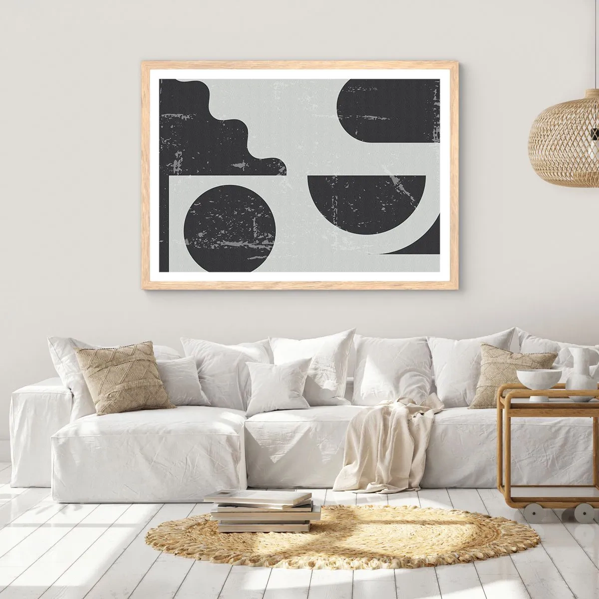 Affisch i ram av ljusek - Komposition ovanför och under - 70x50 cm