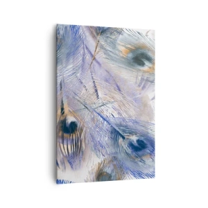 Canvastavla - Bild på duk - Komposition med påfågelsfjädrar - 70x100 cm