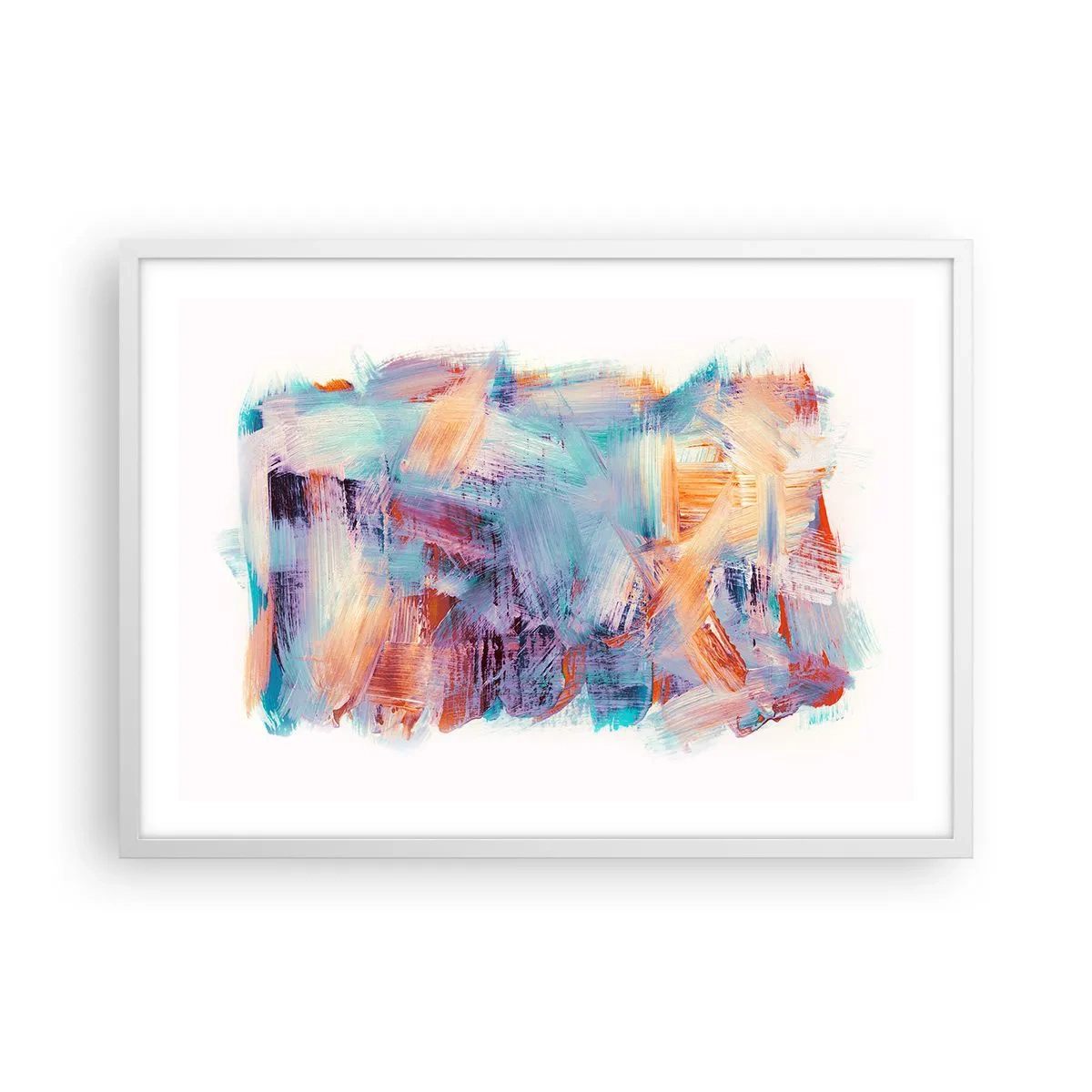 Affisch i vit ram - Färgglad röra - 70x50 cm