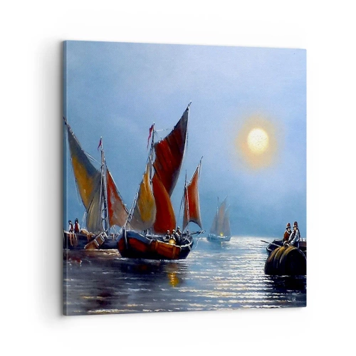 Canvastavla - Bild på duk - Nattens fångst - 60x60 cm
