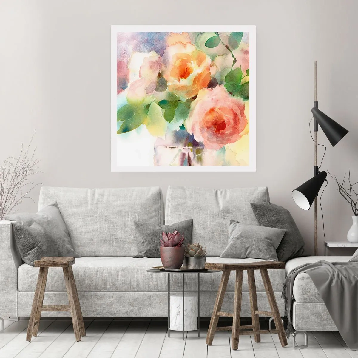 Affisch - Delikat som en akvarell - 60x60 cm