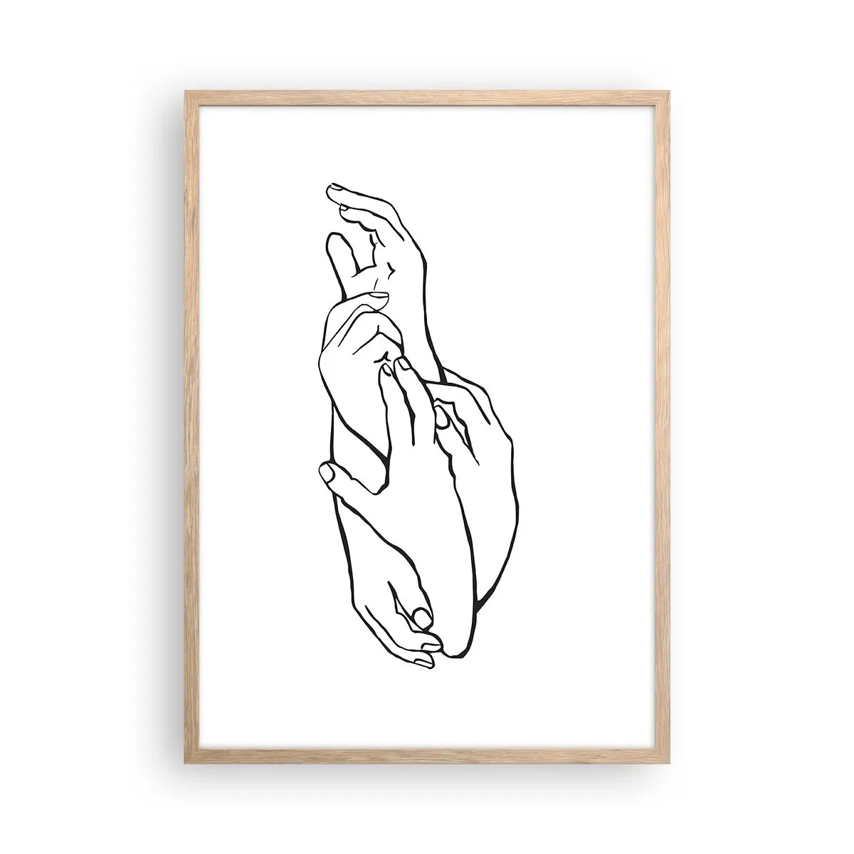 Affisch i ram av ljusek - Hand i hand - 50x70 cm