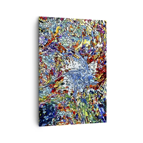 Canvastavla - Bild på duk - Glasmålning - droppar  - 70x100 cm