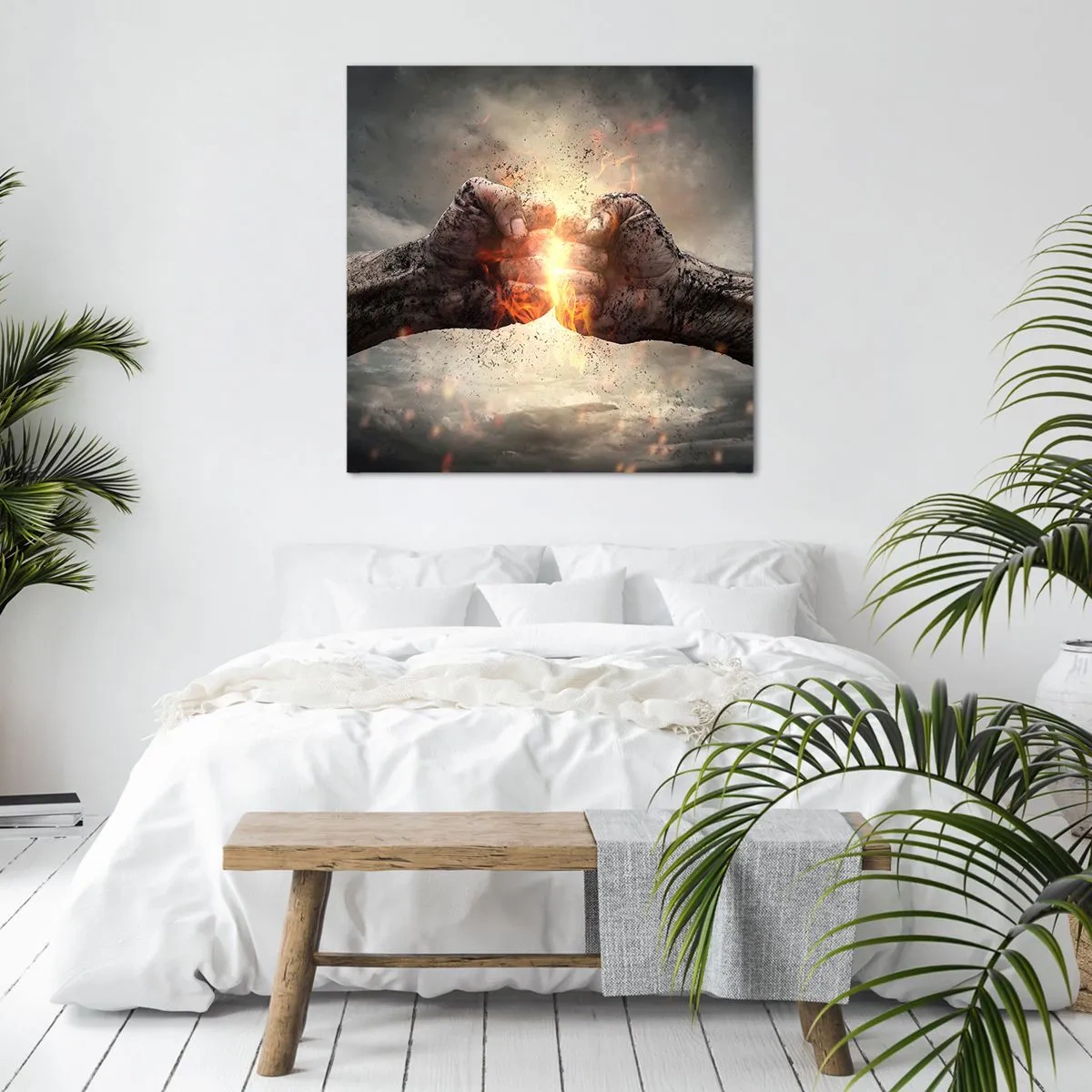 Canvastavla - Bild på duk - Stå upp och kämpa - 70x70 cm