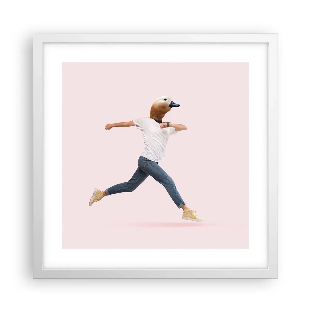 Affisch i vit ram - En nypa absurd - 40x40 cm