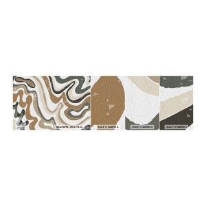 Provbit av självhäftande fototapet Deluxe Sticker - Meandrar av jordnära färger - Abstraktion, Bit, Boho - 100x30 cm