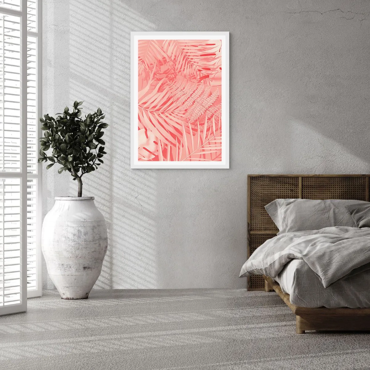 Affisch i vit ram - Rosa koncept - 50x70 cm