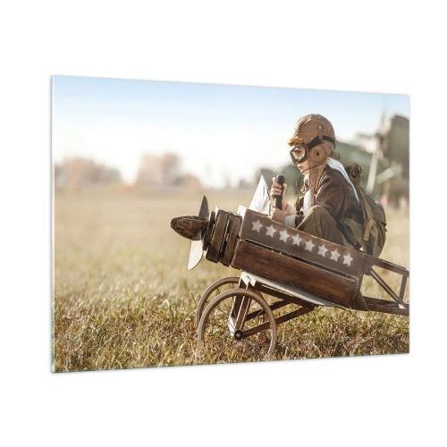 Glastavla - Bild på glas - Stort mot drömmarna - 100x70 cm