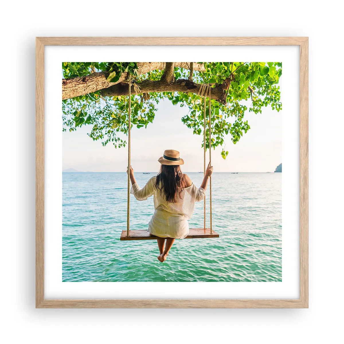 Affisch i ram av ljusek - Livet är vackert - 50x50 cm